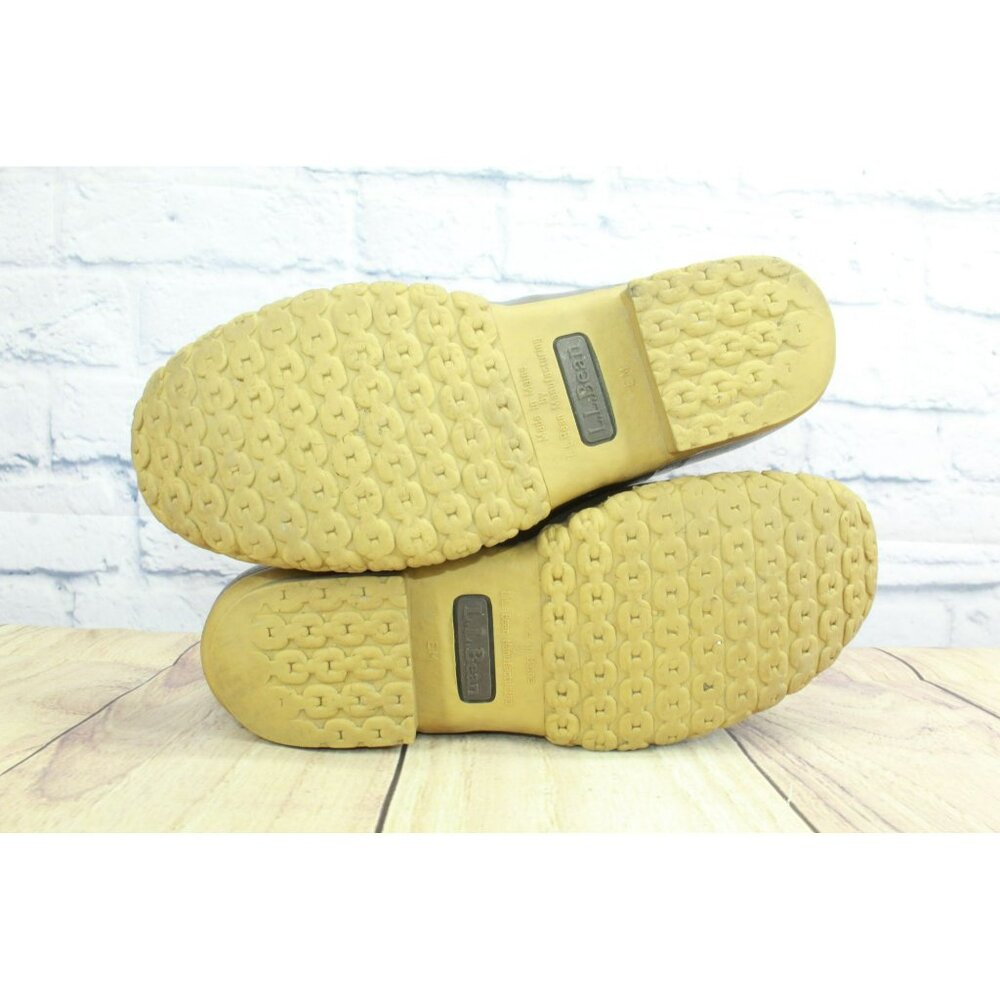 LL Bean Brown Leather Lace Up Insulated Shearling Lined Mid Calf Duck Boots 8 M - Picture 10 of 10